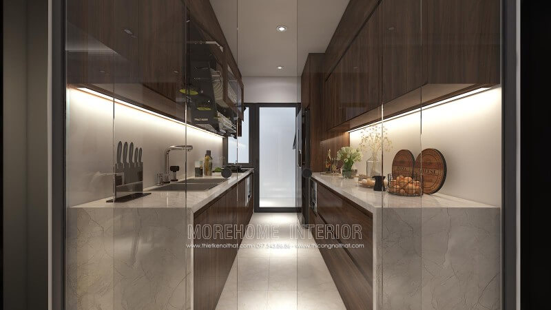 Mẫu tủ bếp hiện đại và tiện nghi cho nhà chung cư cao cấp Thiết kế và sản xuất tủ bếp đẹp