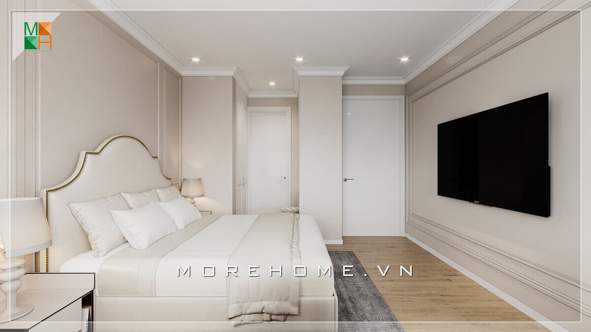 Giường ngủ chung cư tân cổ điển Giường ngủ chung cư tân cổ điển