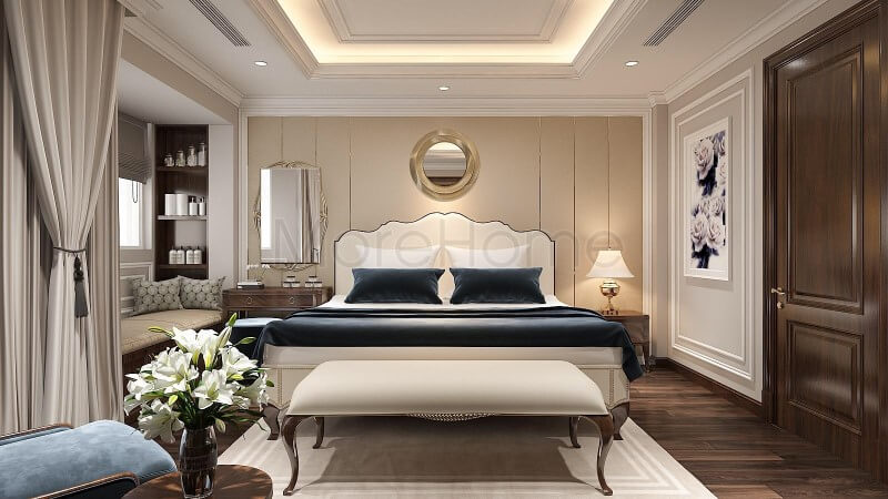 Giường ngủ chung cư tân cổ điển Giường ngủ chung cư tân cổ điển