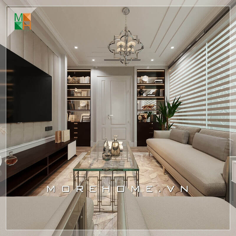 Morehome gợi ý cho bạn mẫu phòng khách mang âm hưởng độc đáo tạo nên một phong cách mới cho chung cư, nhà phố. Thiết kế phòng khách chung cư