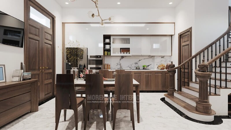 Trang trí tủ bếp đẹp với dòng đá ốp tường bếp nhân tạo vân mây cao cấp - MoreStone