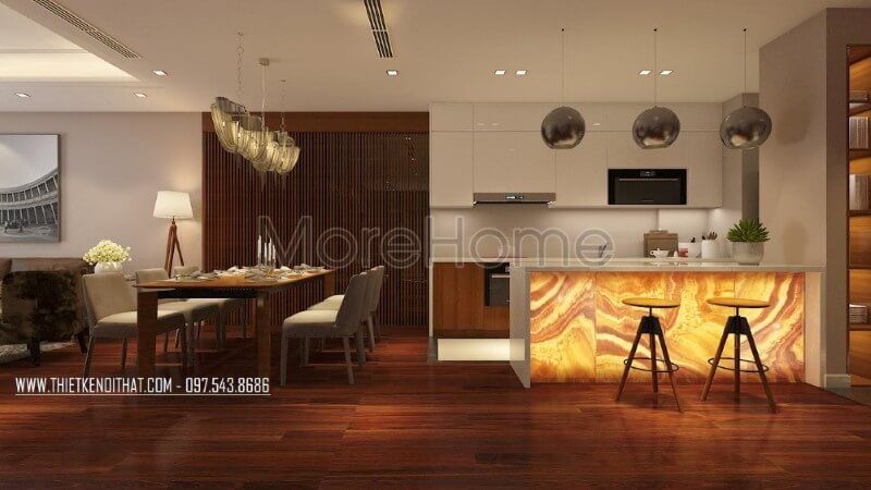 Nội thất phòng bếp căn hộ chung cư cao cấp phong cách hiện đại