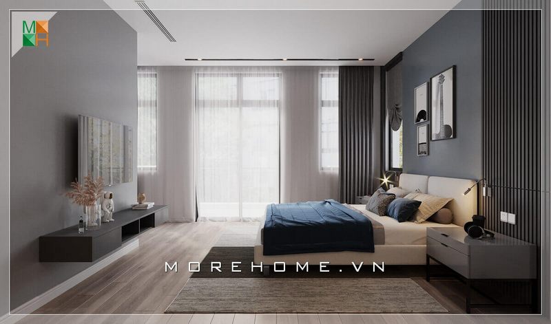 Gợi ý mẫu thiết kế nội thất phòng ngủ hiện đại có cửa sổ lớn đón ánh sáng tự nhiên và đẳng cấp cho không gian nhà phố, chung cư, biệt thự.
