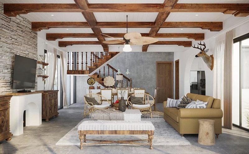 Mẫu thiết kế và thi công nội thất biệt thự chùa thầy theo phong cách địa trung hải mới lạ