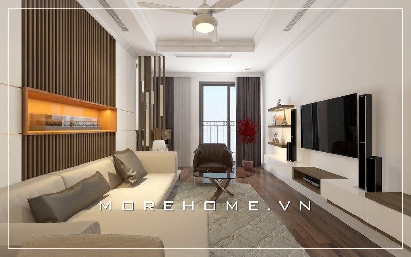 Sofa phòng khách màu sáng kết hợp với tone màu của phòng khách mang đến 1 không gian sống lý tưởng cho mọi nhà.