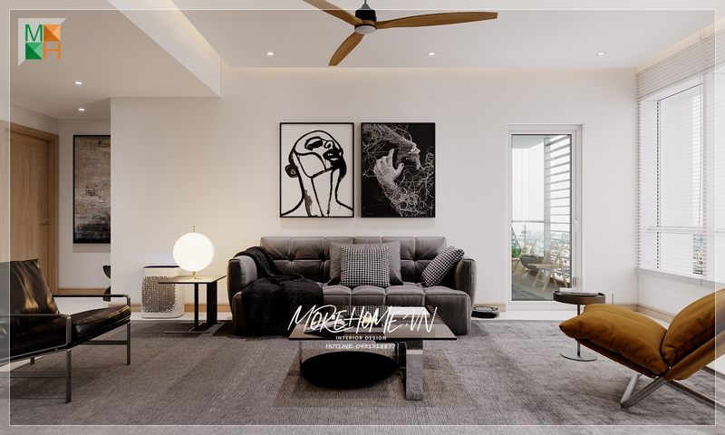 Chiếc bàn trà đóng vai trò là điểm nhấn chính giúp không gian căn phòng trở nên ấn tượng và cuốn hút hơn.