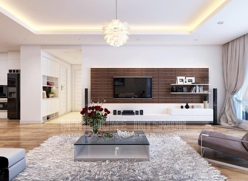 Bàn trà MH-HD011 có thiết kế gỗ công nghiệp, phù hợp với việc trang trí chung cư để tạo nên một không gian đẹp.