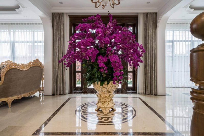 đến từng chi tiết
Thi công tiền sảnh biệt thự có phong cách hoàng gia, bao gồm cung điện đầy hoa và nội thất được thiết kế với sự chú ý tới từng chi tiết.