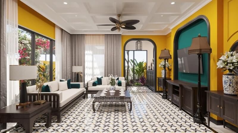 Nội thất phòng khách theo phong cách Á Đông hiện đại là sự lựa chọn hoàn hảo cho những ai muốn tạo nên một không gian sống thời thượng.